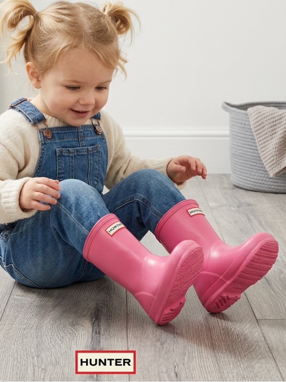 • Hunter • Kids Pink Pull On Waterproof Rain Boots Toddler 9 Girls